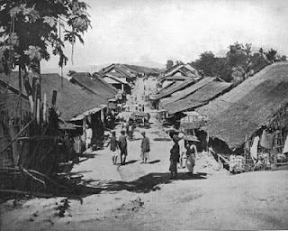 Indian Village in 1892 showing bungalow houses - courtesy of mochoavi at http://archiduct.blogspot.com/2010/05/from-india-to-america-bungalow.html