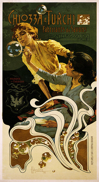 Art Nouveau – Adolfo Hohenstein illustration for Chiozza e Turchi soap